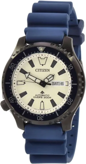 owl Automatic White Dial and Black Polyurethane Strap Watch | 44mm | NY0137-09A Citizen Promaster Dive 