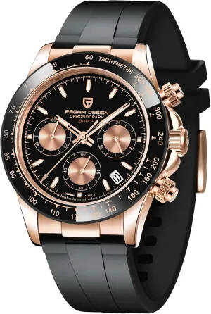 Pagani Design Daytona Homage Men's Quartz Watch, Chronograph Wristwatch for Men, VK63 Movement, Stainless Steel Band, scavenge step articulate PD1644 CEYADG 