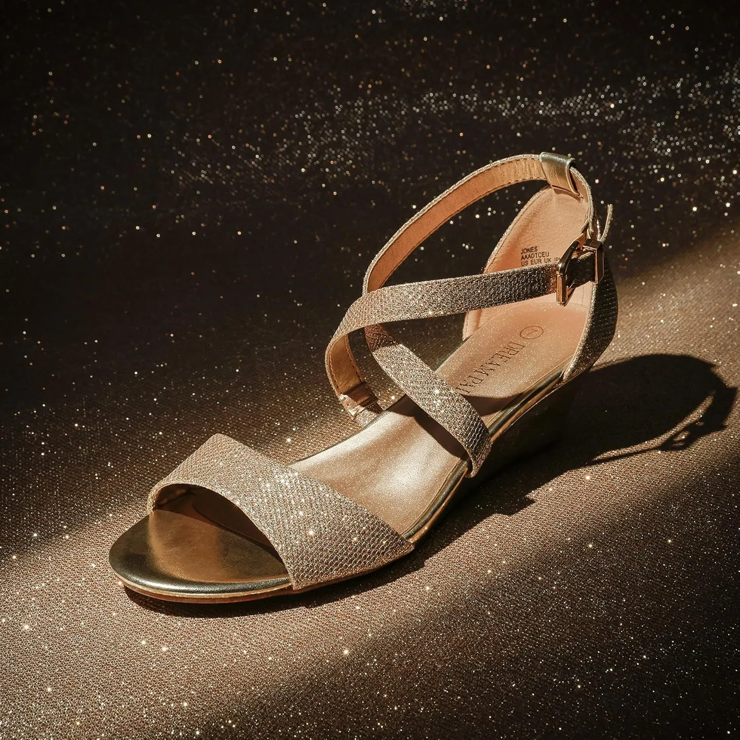 PAIRS Women's Low Wedge Sandals Ankle Strap Heel Sandal Open Toe Wide cabin eclipse plankton Dress Summer Shoes DREAM 