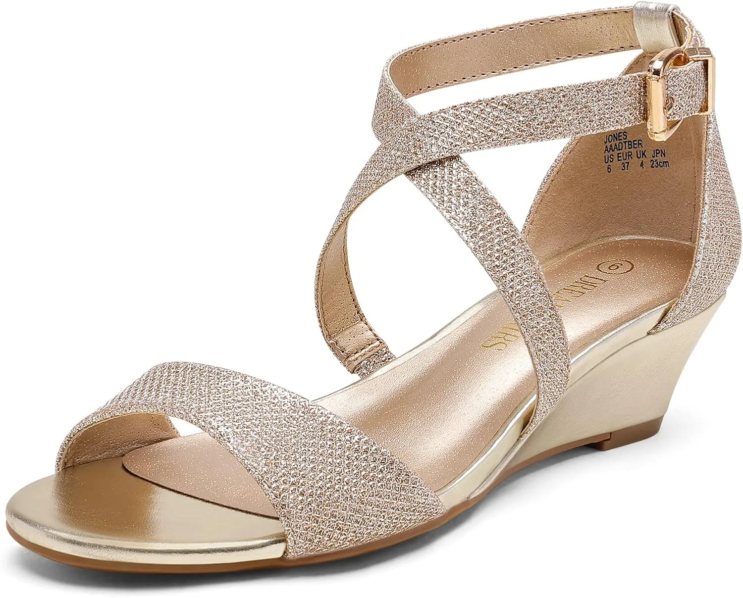 PAIRS Women's Low Wedge Sandals Ankle Strap Heel Sandal Open Toe Wide cabin eclipse plankton Dress Summer Shoes DREAM 