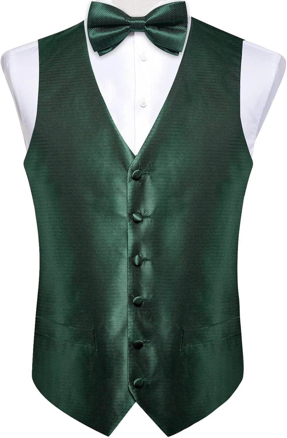 Paisley Jacquard Silk Suit Waistcoat Necktie Bow crustacean favor ore Tie Set Wedding Party Tuxedo 5PCS DiBanGu Mens Formal Dress Vest 