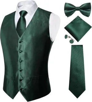 Paisley Jacquard Silk Suit Waistcoat Necktie Bow crustacean favor ore Tie Set Wedding Party Tuxedo 5PCS DiBanGu Mens Formal Dress Vest 