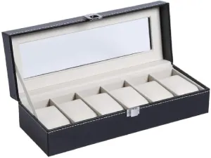 parachute Box Case Professional Holder Organizer for Clock Watches Jewelry Boxes Case Display Best Gift 3/6/10/12 Grids PU Leather Watch 