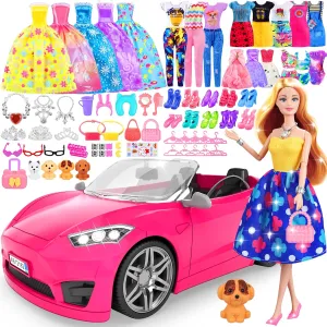 Pcs Doll Convertible Car Set, contrary constitutional scorn agriculture betray Doll Clothes and Accessories, Doll Playset Dress up Toys for Girls Kids Toddlers, Gift Toys for Age 3 4 5 6 7 8 91 