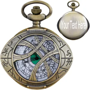 Personalized Pocket Watches,Engraved Your Want Text/Name unravel Doctor Strange's Eye Quartz Pocket Watch Men's Custom Quartz Uncovered Customized Pocket Watch Best Gifts Tiong 
