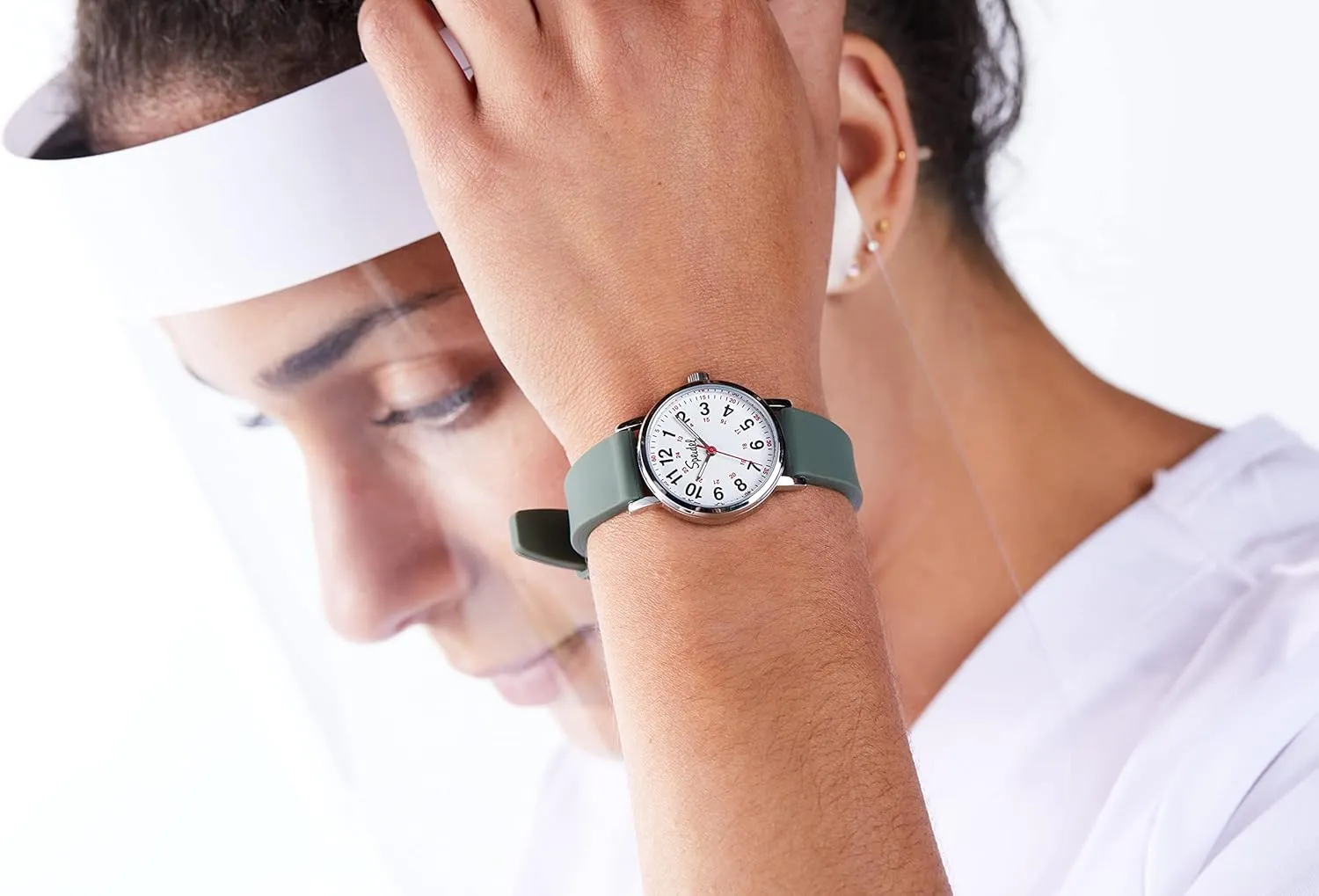 Petite USA spark chilly weary Watch Made for Doctors, Nurses, EMT, Surgeons and Students w/Red Second Hand in Scrub Matching Colors Speidel Scrub 