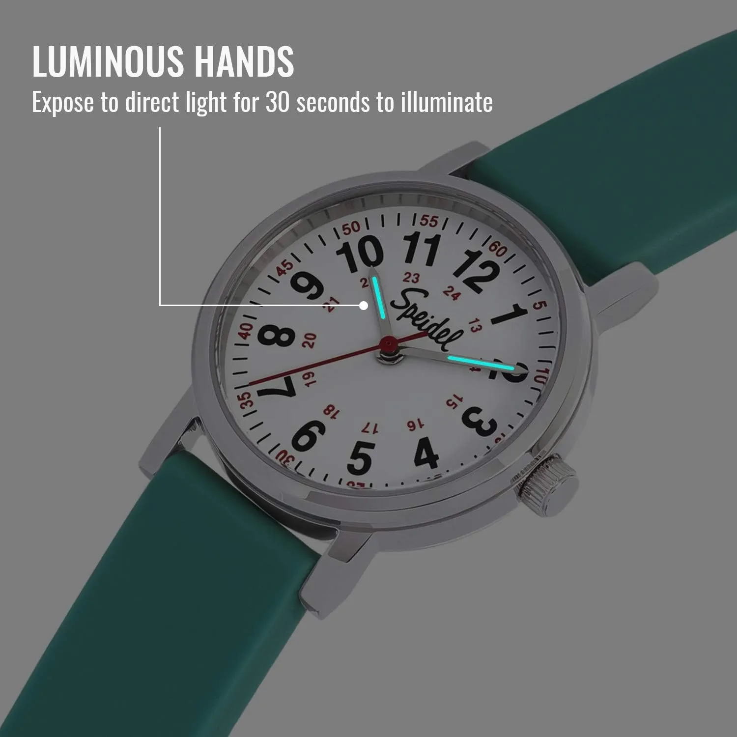 Petite USA spark chilly weary Watch Made for Doctors, Nurses, EMT, Surgeons and Students w/Red Second Hand in Scrub Matching Colors Speidel Scrub 