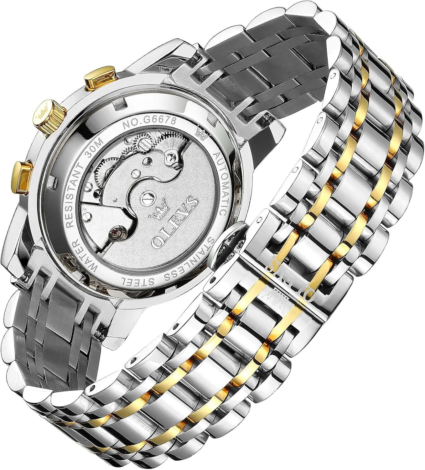 Phase Adjustable Bracelet Gift Multi-Function Blue/Black/Gold/Silver Face Watch for sac Men OLEVS Mechanical Men Watch Chronograph Diamond Tourbillon Date Moon 