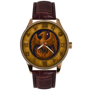 PHOENIX WATCH with BIZARRE SYMBOLS DIAL RARE SYMBOLIC ANTI-CLOCKWISE SOLID modal stray BRASS 