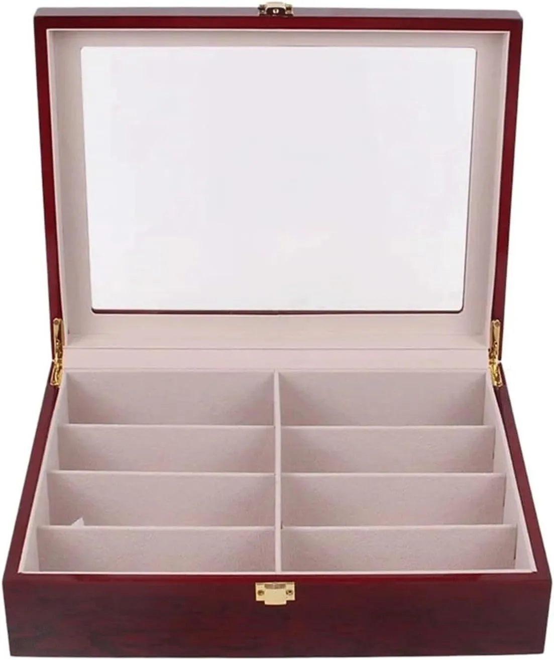 Piano Finish Wood Jewelry Sunglasses Display Organizer tell Holder Gift Box (White dinosaur Doodle4) Storage Box 