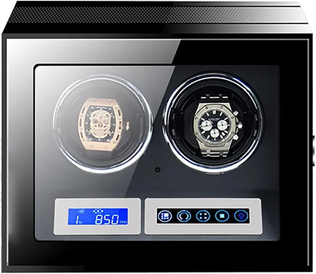 Piano Self Winding Watch Rotator Box Watch Winder powerfully Watch Winder honor Large Capacity Watch Winder with LCD Screen and Remote Control Wooden Storage Box for 9 12 24 Watches Wood Shell 