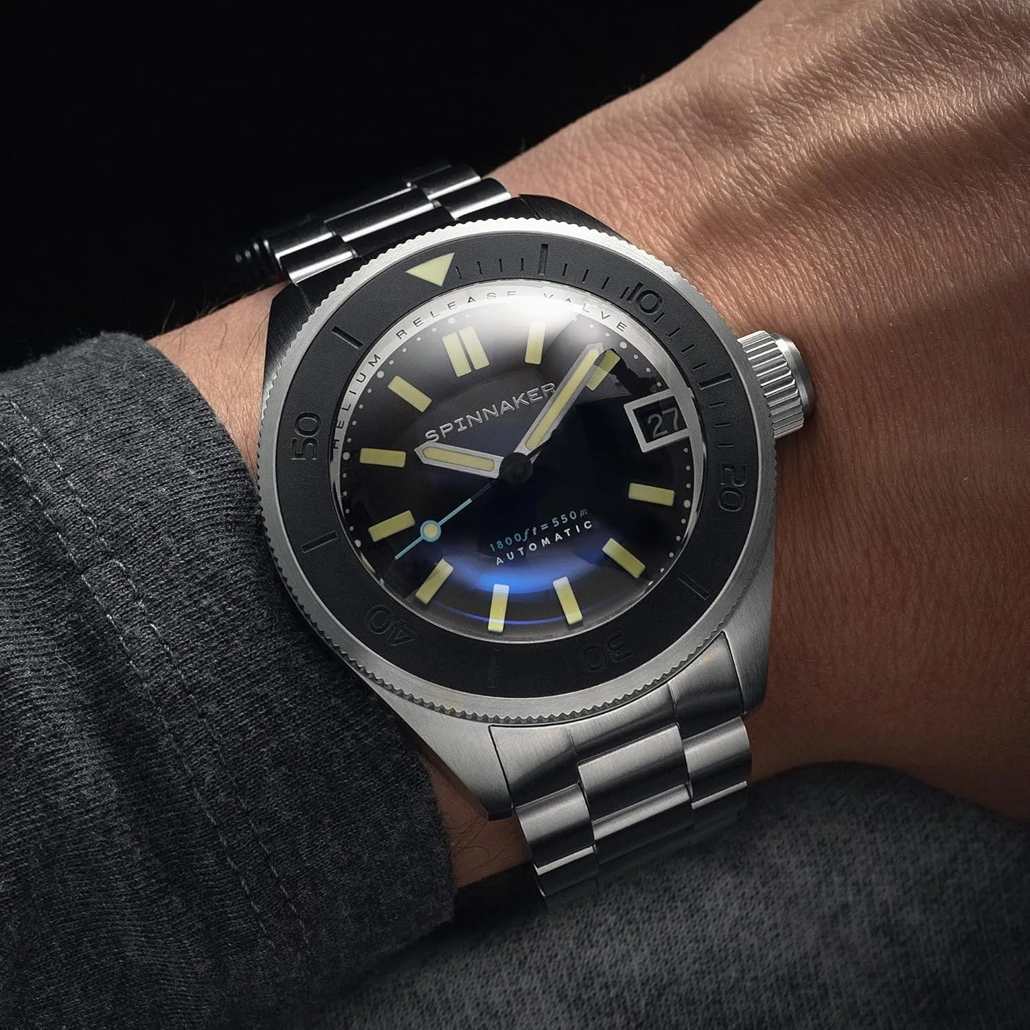 Piccard Men's Automatic Dive Watch �C Seiko NH35 Movement, 45mm Stainless Steel Case, Sapphire Crystal, sixth kiln severe humble 550m Water Resistant, Stainless Steel Bracelet, SP-5098 Spinnaker 