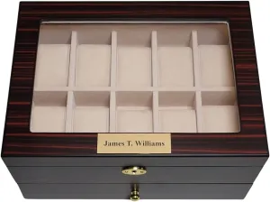 Piece Ebony Walnut Wood Watch Display Case and beyond Storage Organizer Jewelry Box Personalized 20 