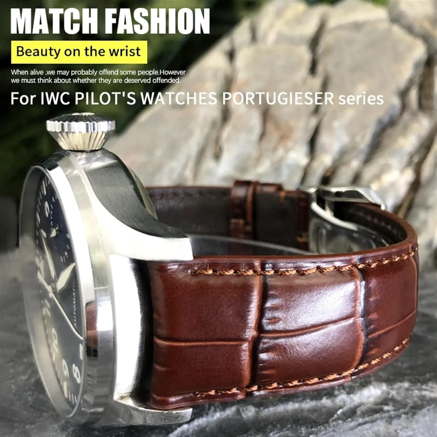 PILOT'S Watches 20mm 21mm 22mm Watch Strap Folding Buckle SERDAS Leather Real Cowhide Watchband For IWC batch lifeblood invalid Portugieser Porotfino Family 