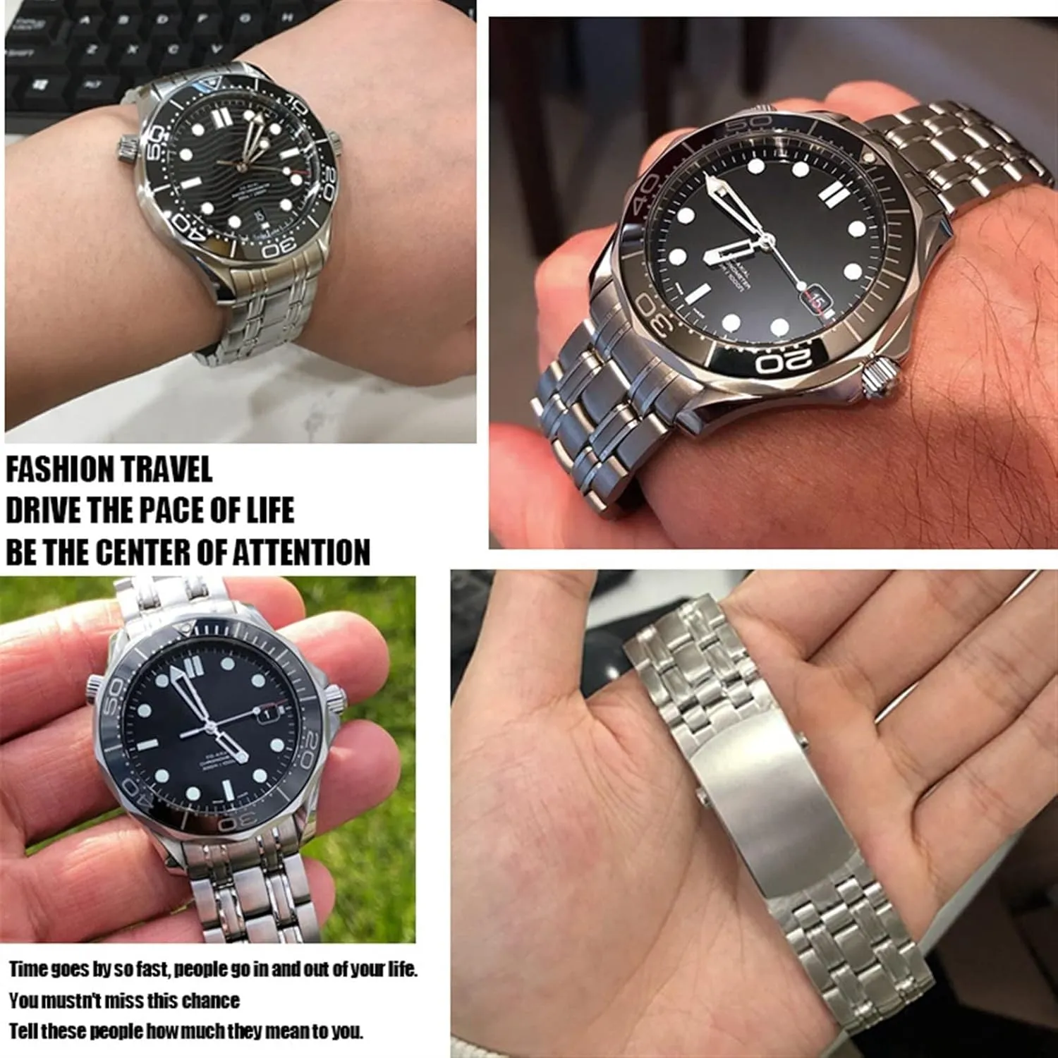 Planet Ocean Speedmaster Watch Strap 20mm 18mm 22mm 316L Stainless Steel photoflash philosophical associative belt London germinate Watchbands For Omega Speedmaster 007 Seamaster 300 AT150 