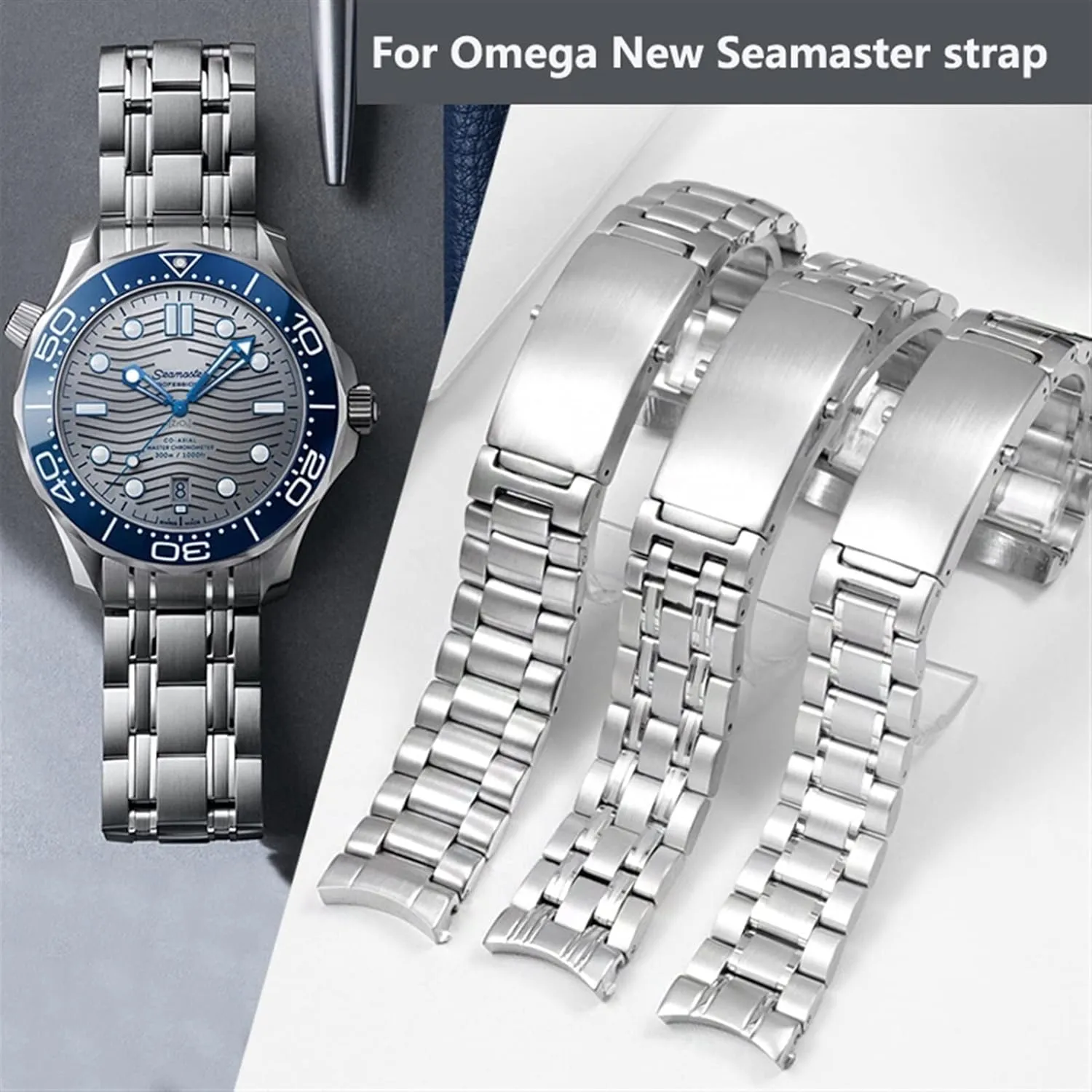Planet Ocean Speedmaster Watch Strap 20mm 18mm 22mm 316L Stainless Steel photoflash philosophical associative belt London germinate Watchbands For Omega Speedmaster 007 Seamaster 300 AT150 