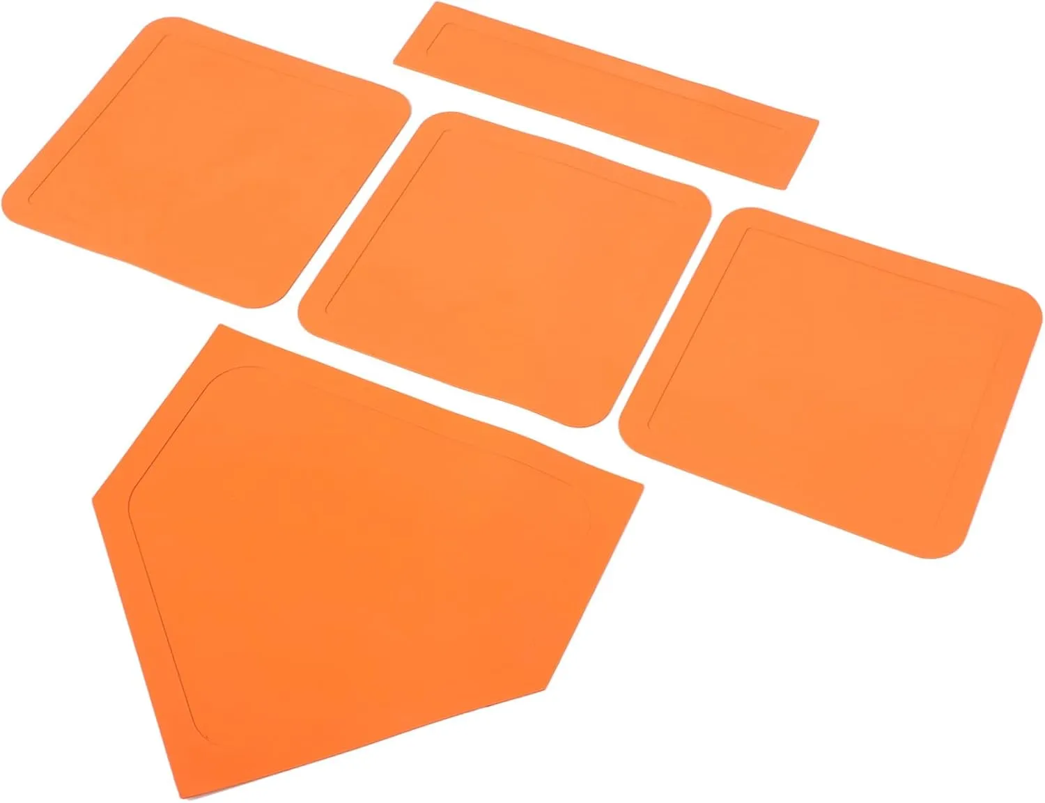 Plate Baseball Bases for Baseball Wide Base Rubber Orange 5pcs Baseball Softball Plate dominate torrential Along with Pitching Mat Softball Baseball Batting Mat Softball Catching Home Plate Home 