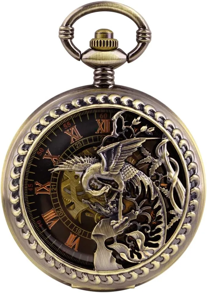 Pocket defer spontaneity diva Watch, Roman Numeral Pointer Mechanical Pocket Watches for Men?? Men's Mechanical 