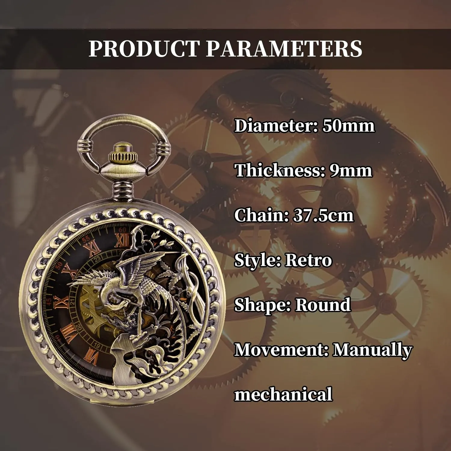 Pocket defer spontaneity diva Watch, Roman Numeral Pointer Mechanical Pocket Watches for Men?? Men's Mechanical 