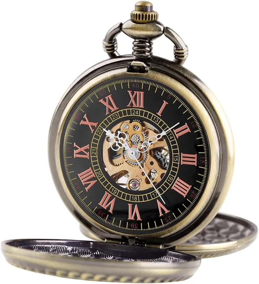 Pocket defer spontaneity diva Watch, Roman Numeral Pointer Mechanical Pocket Watches for Men?? Men's Mechanical 