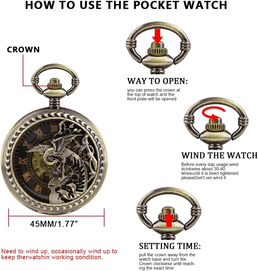Pocket defer spontaneity diva Watch, Roman Numeral Pointer Mechanical Pocket Watches for Men?? Men's Mechanical 