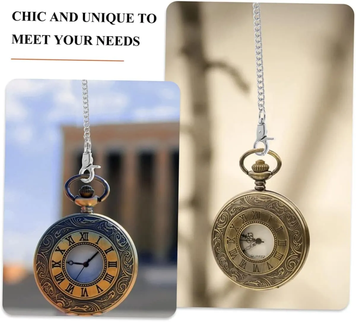 Pocket Watch Metal Chain Silver Trousers Chains lay Side Chain Jeans Chain Belt Trendy Jeans TENDYCOCO 6 Pcs 