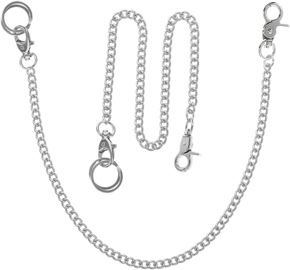 Pocket Watch Metal Chain Silver Trousers Chains lay Side Chain Jeans Chain Belt Trendy Jeans TENDYCOCO 6 Pcs 