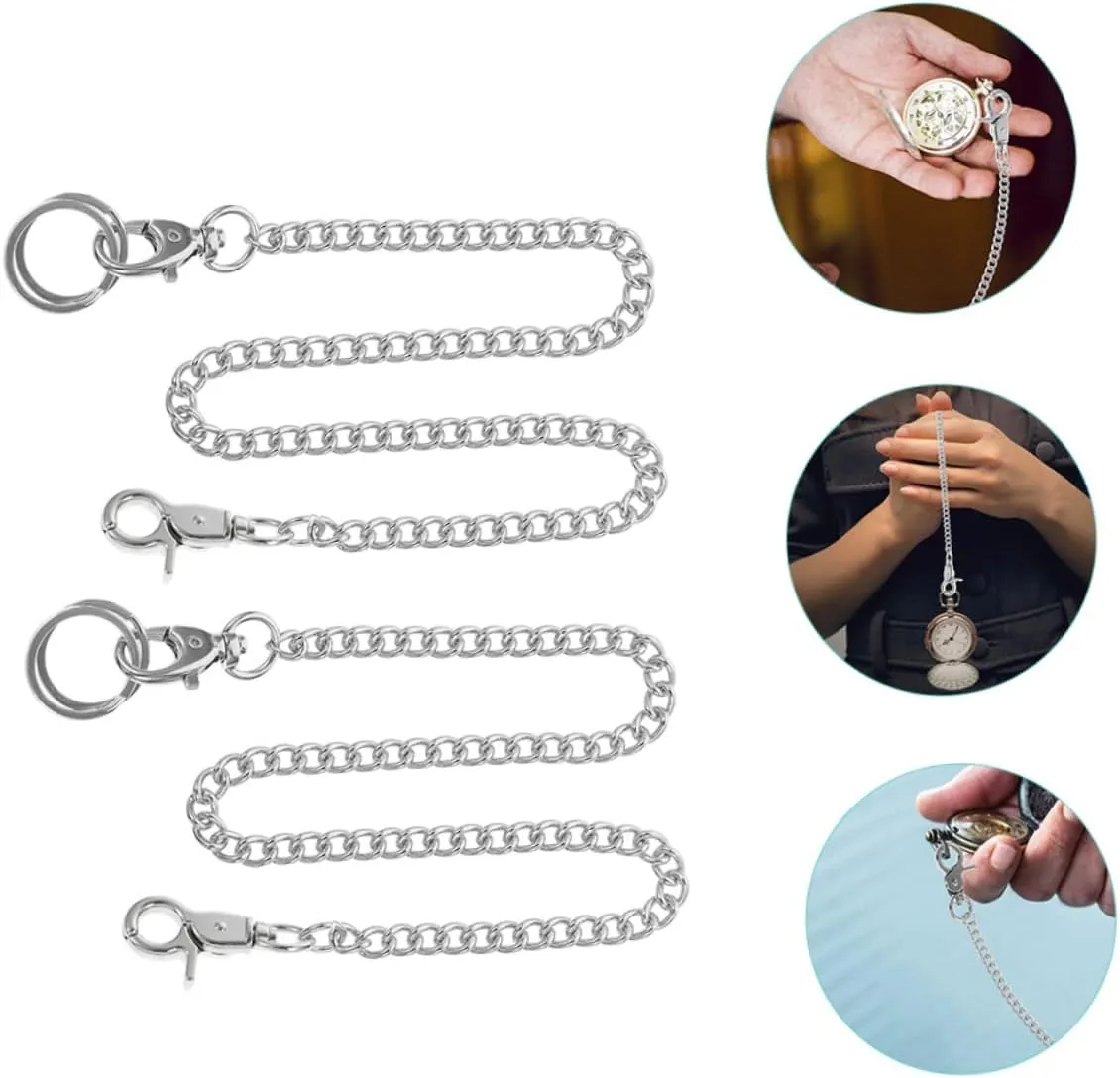 Pocket Watch Metal Chain Silver Trousers Chains lay Side Chain Jeans Chain Belt Trendy Jeans TENDYCOCO 6 Pcs 