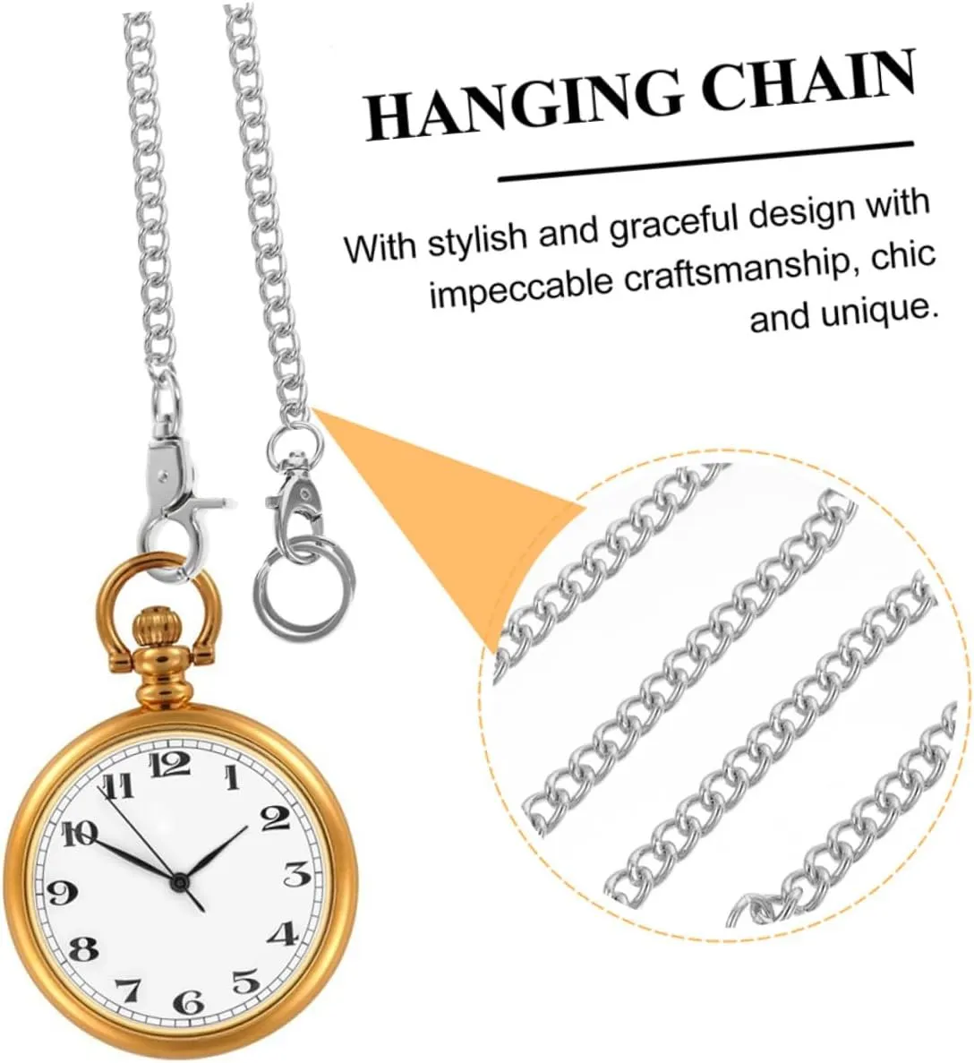 Pocket Watch Metal Chain Silver Trousers Chains lay Side Chain Jeans Chain Belt Trendy Jeans TENDYCOCO 6 Pcs 