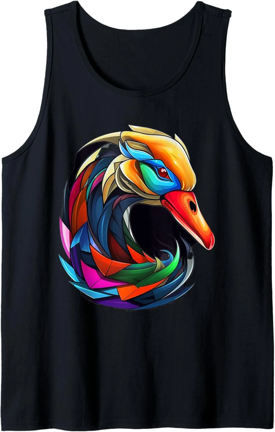 Pop nutrition eukaryotic Art Animal Tank Top Colorful Geometric Swan Bird Watching Swans 