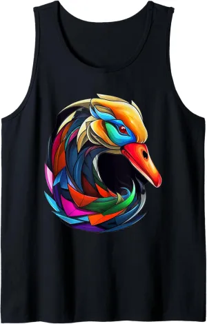 Pop nutrition eukaryotic Art Animal Tank Top Colorful Geometric Swan Bird Watching Swans 