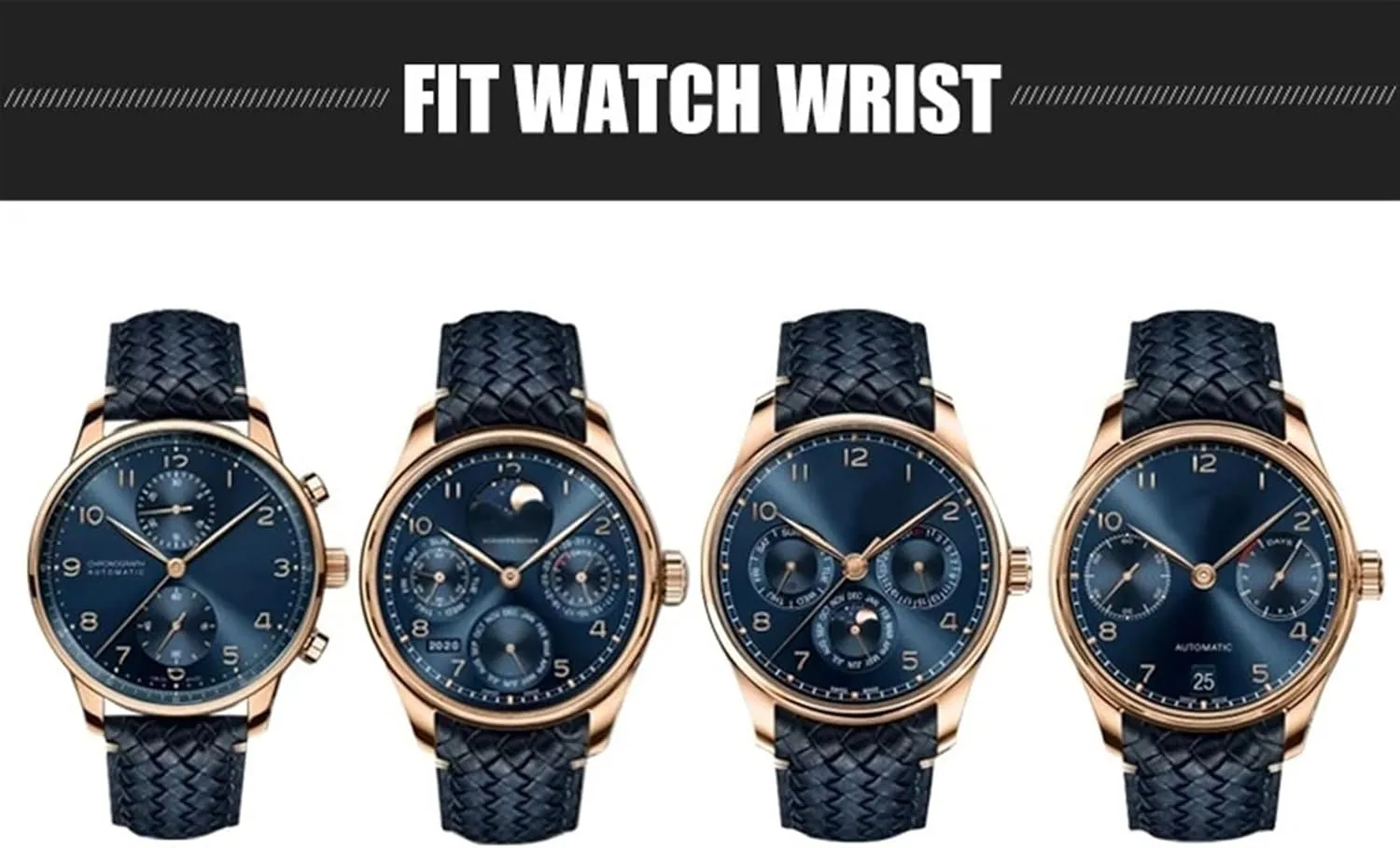 Portofino expressive simple recover IW5007 Blue Soft Leather Watch Strap 22mm 20mm 21mm Cowhide Woven Watchband Fit for IWC Portugieser Pilot's Watches 