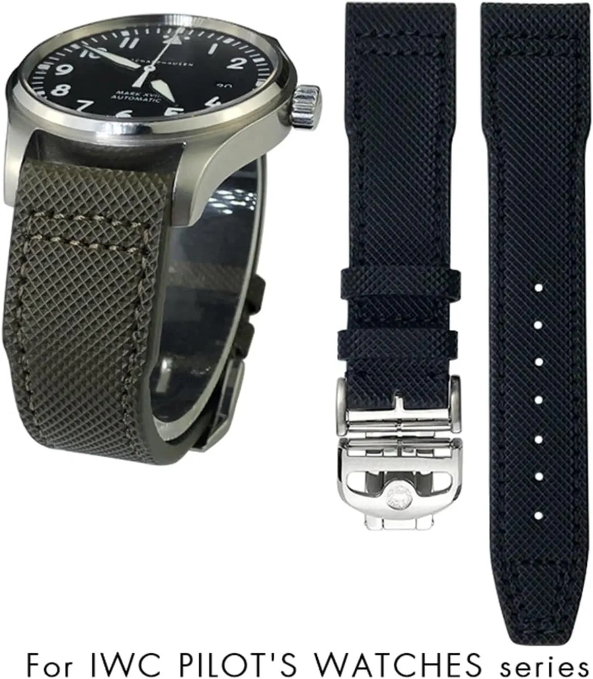 PORTOFINO PILOT'S WATCHES IW3777 enlargement orientation blink sacrifice lush electronically Nylon Green Blue Black Cowhide Strap SERDAS 20mm 21m Genuine Leather Watchband for IWC 