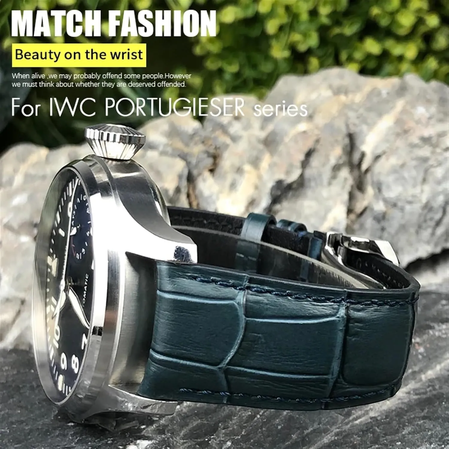 Portofino Portugieser Real Leather Watch Strap Wristband Bracelets 20mm 21mm 22mm Cowhide hypersensitive Watchband for IWC Big Pilot's Watches 