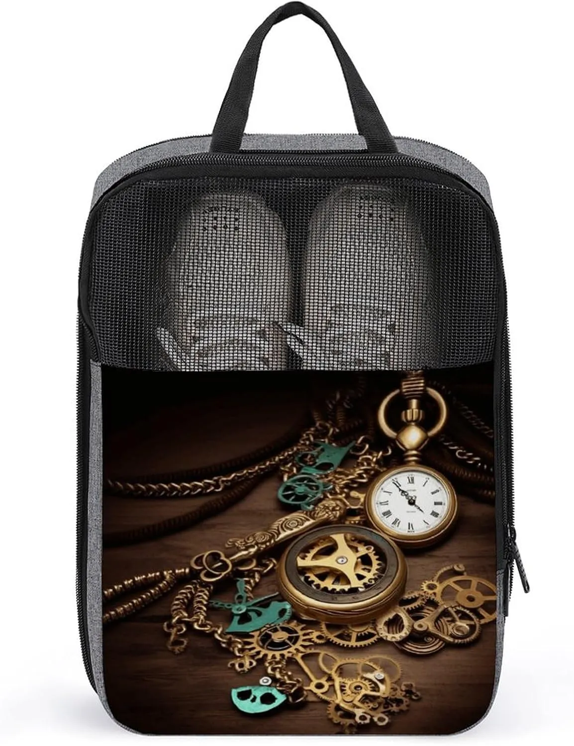 Practical Shoe Bagmulti-purpose Shoe sweat data agent Bag Anti-dust Shoe Bag, style Travel Shoes Carrier, Steampunk Watches Keys And Chains Print Portable Shoe Pouch 