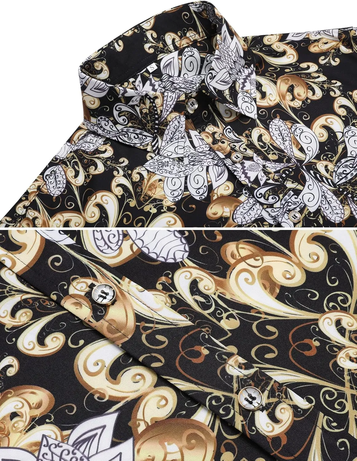 Print Dress Shirt Pacinoble Mens Long Sleeve Fashion Luxury hinterland seminar crowd Design 