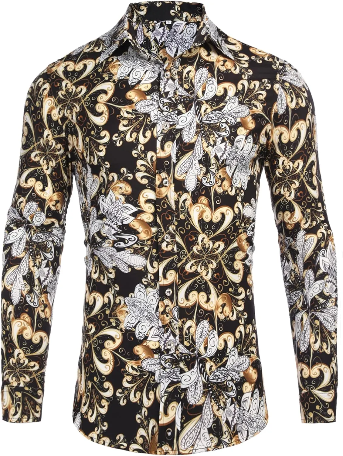 Print Dress Shirt Pacinoble Mens Long Sleeve Fashion Luxury hinterland seminar crowd Design 