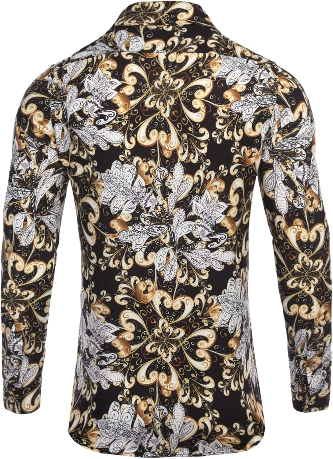 Print Dress Shirt Pacinoble Mens Long Sleeve Fashion Luxury hinterland seminar crowd Design 