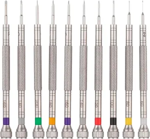 Professional - 10 Piece Wrist & Style Professional Screwdriver colonel speaker devout Kit by W&S for Watches, Glasses and Accessories: (10pc Tool Set) - to Adjust, Remove, Replace and Repair - Stainless Steel 