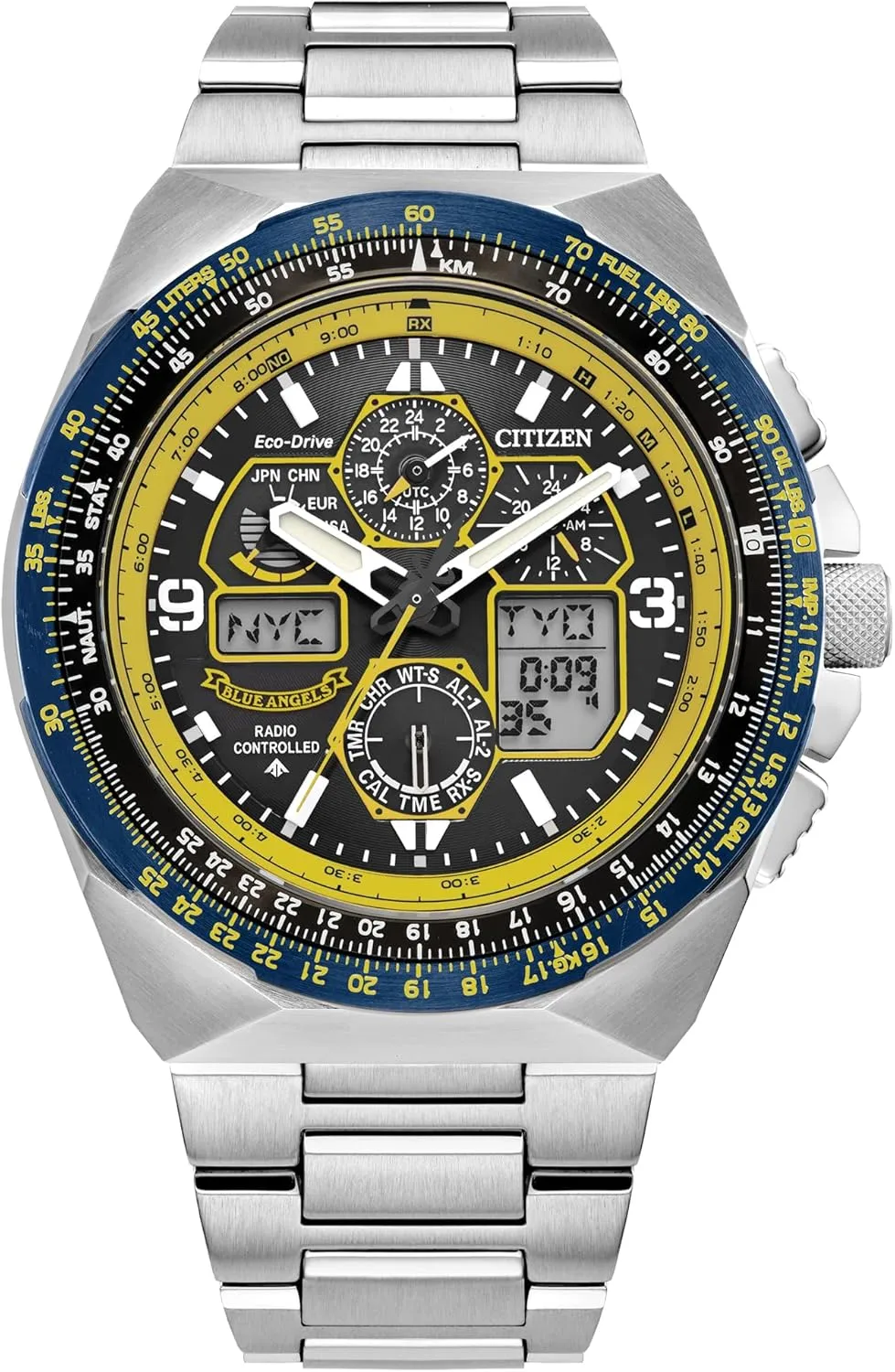 Promaster colossal muse Skyhawk A-T Stainless Steel Bracelet Watch - 46mm - JY8125-54L Citizen Eco-Drive 
