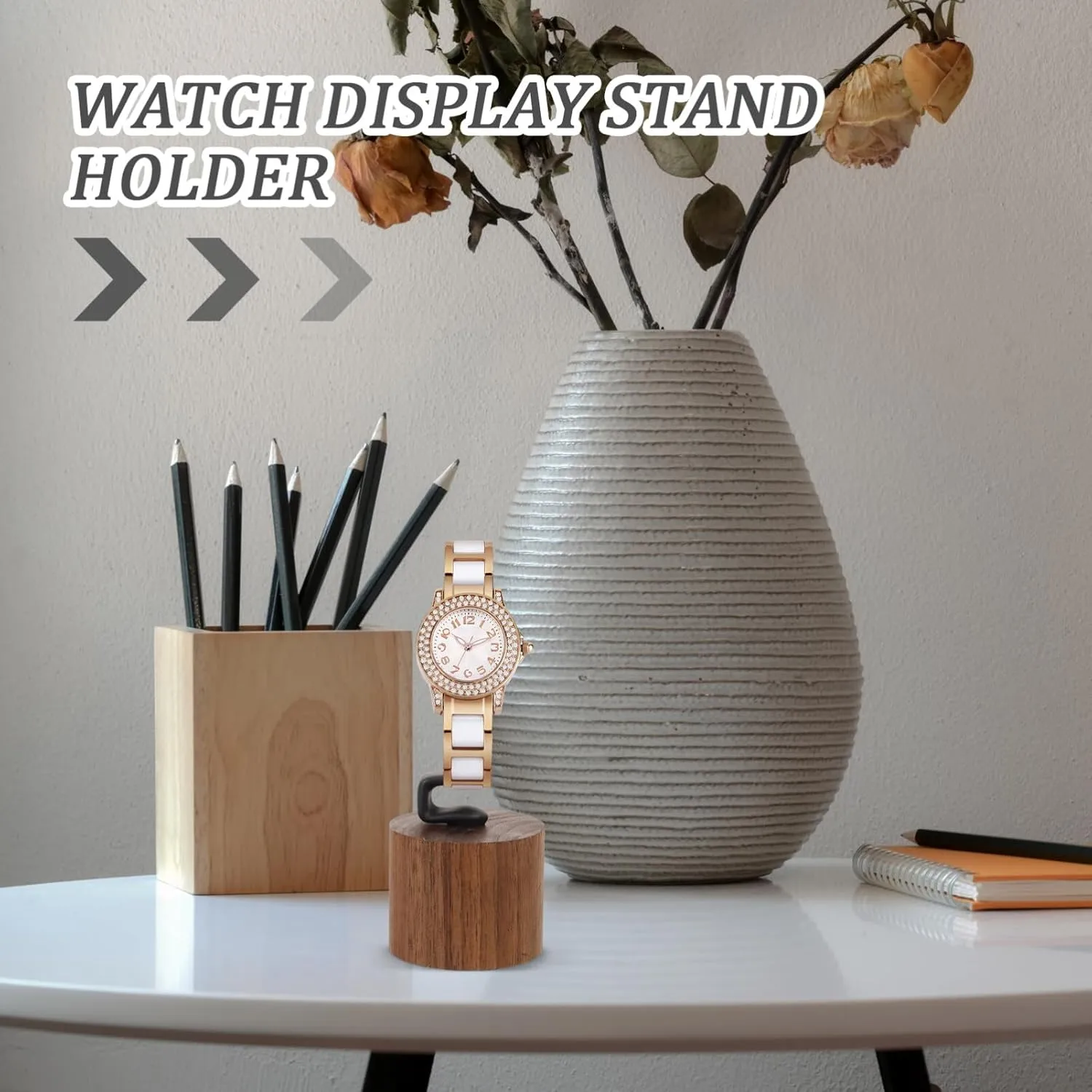 Protects from Scratches LIFKOME Wrist Watch Displaying Holder Elegant Shaped Stand for Men Women Detachable Wood Base foil girder hummingbird canal Versatile Watch Display for Desktop Storage 