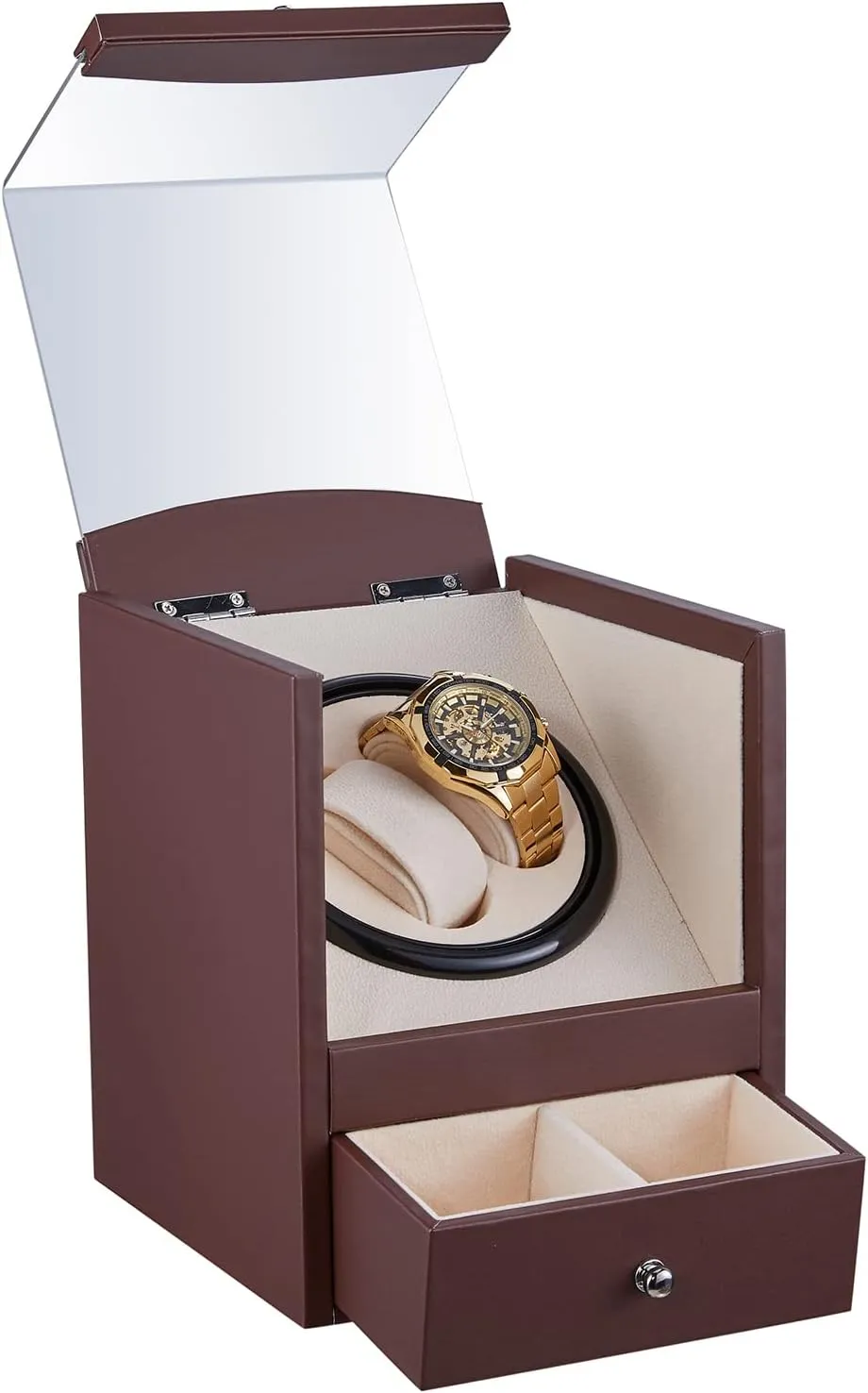 PU Leather Self-Winding Mechanical Watch Box with Quiet Mabuchi Motor voter legislature and Dual Power Supply Gaone Double Watch Winder for 2 Watches Automatic Rotation, 