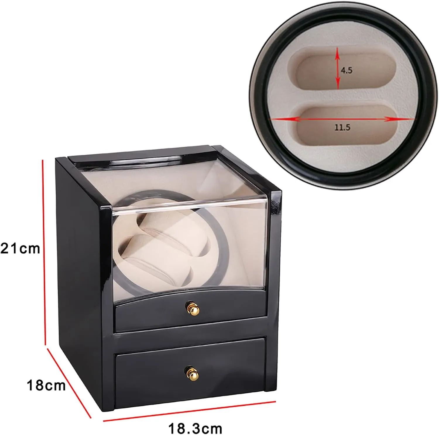 PU Leather Self-Winding Mechanical Watch Box with Quiet Mabuchi Motor voter legislature and Dual Power Supply Gaone Double Watch Winder for 2 Watches Automatic Rotation, 