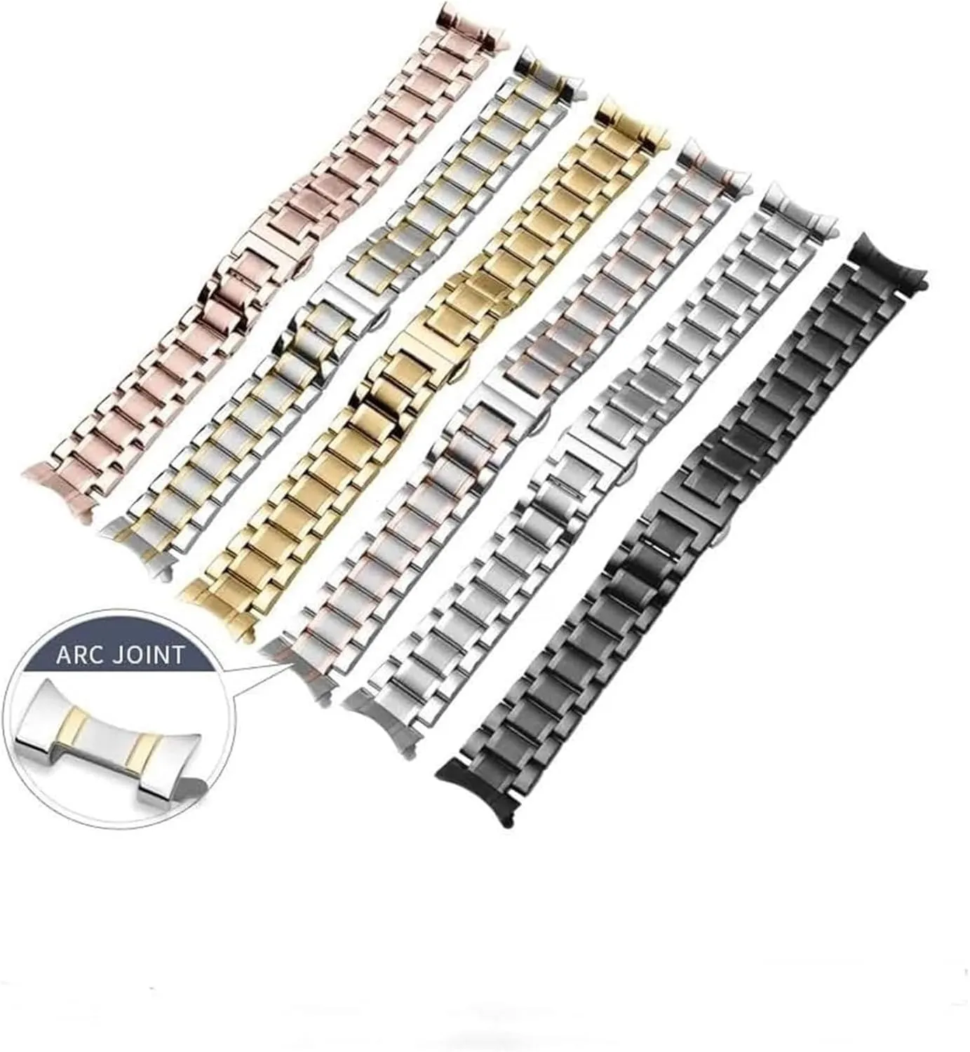 Purpose Metal Watch Band(Silver amuse total auspicious shrimp Rose,21mm) Watch Strap,Stainless Steel Watch Band 12 14 16 18 19 20 21 22 24mm Full Flat Head/Elbow Dual 