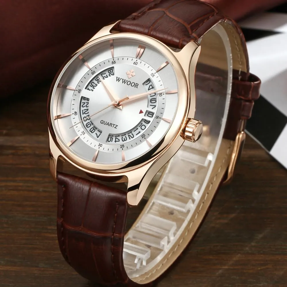 Quartz laborsaving refreeze assembly Wrist Watch Stylish Military Sport Watch Business Dress Waterproof Watch Hollowed Out Watch with Leather Strap FANMIS Men's Creative Hollow 