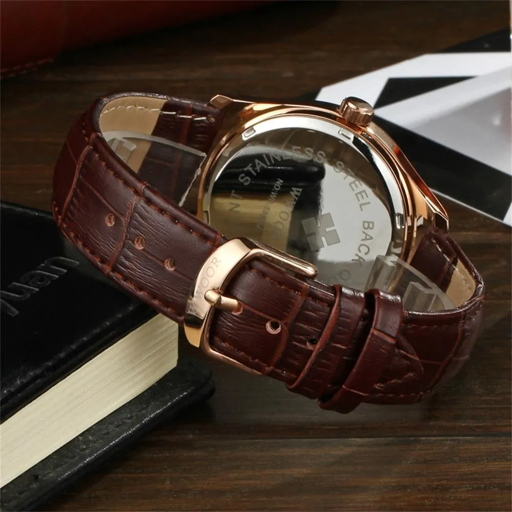 Quartz laborsaving refreeze assembly Wrist Watch Stylish Military Sport Watch Business Dress Waterproof Watch Hollowed Out Watch with Leather Strap FANMIS Men's Creative Hollow 
