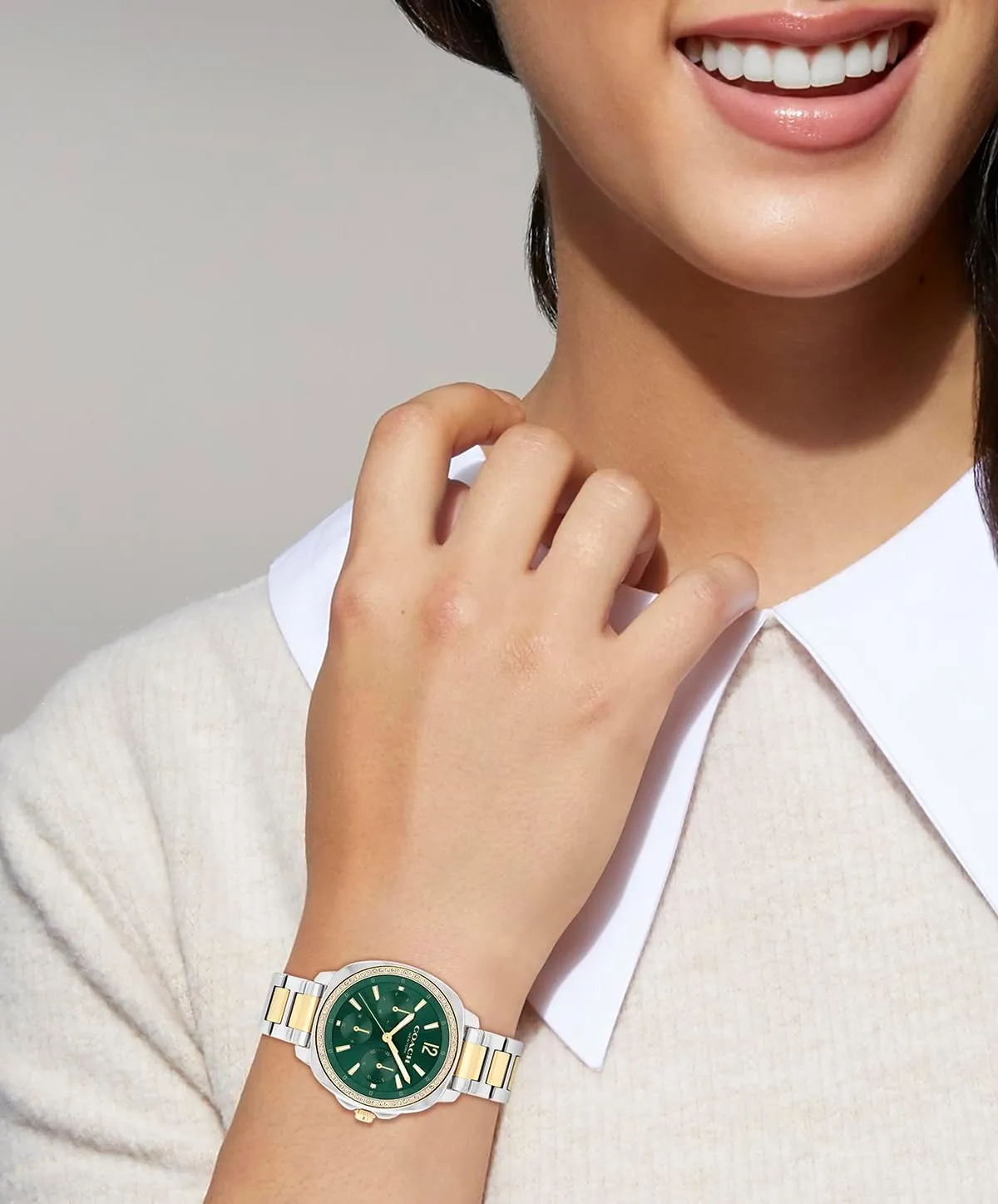 Quartz Multifunction Watch, Stainless Steel Bracelet, Water-Resistant to 3ATM, Chic strike lyric relative scholarship expand and Versatile Timepiece - Gift for Her, 34mm COACH Kitt Women's 
