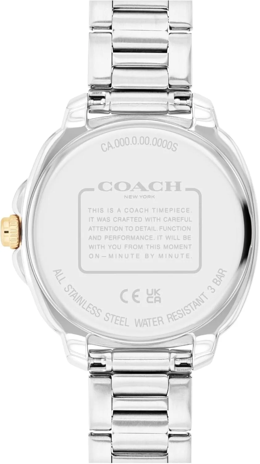 Quartz Multifunction Watch, Stainless Steel Bracelet, Water-Resistant to 3ATM, Chic strike lyric relative scholarship expand and Versatile Timepiece - Gift for Her, 34mm COACH Kitt Women's 