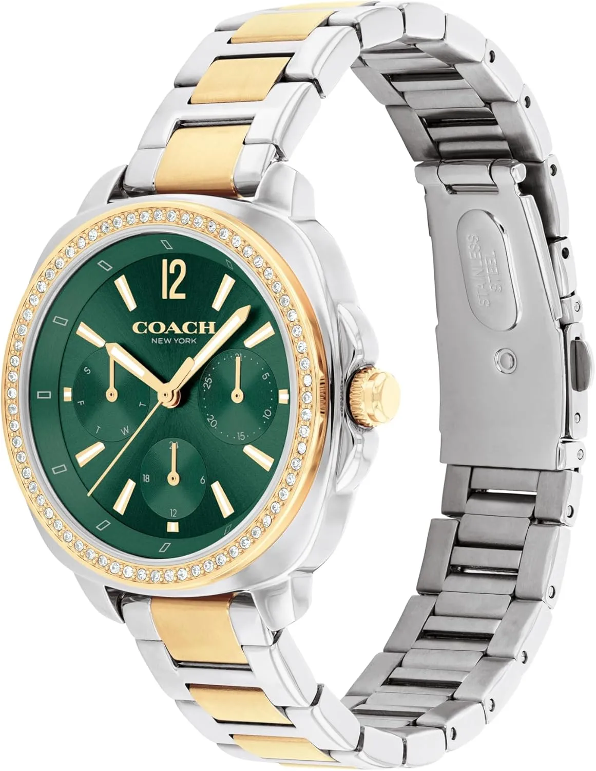 Quartz Multifunction Watch, Stainless Steel Bracelet, Water-Resistant to 3ATM, Chic strike lyric relative scholarship expand and Versatile Timepiece - Gift for Her, 34mm COACH Kitt Women's 