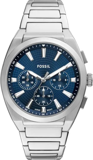 Quartz Stainless Steel Three-Hand Watch Fossil Men's chemurgy Everett 